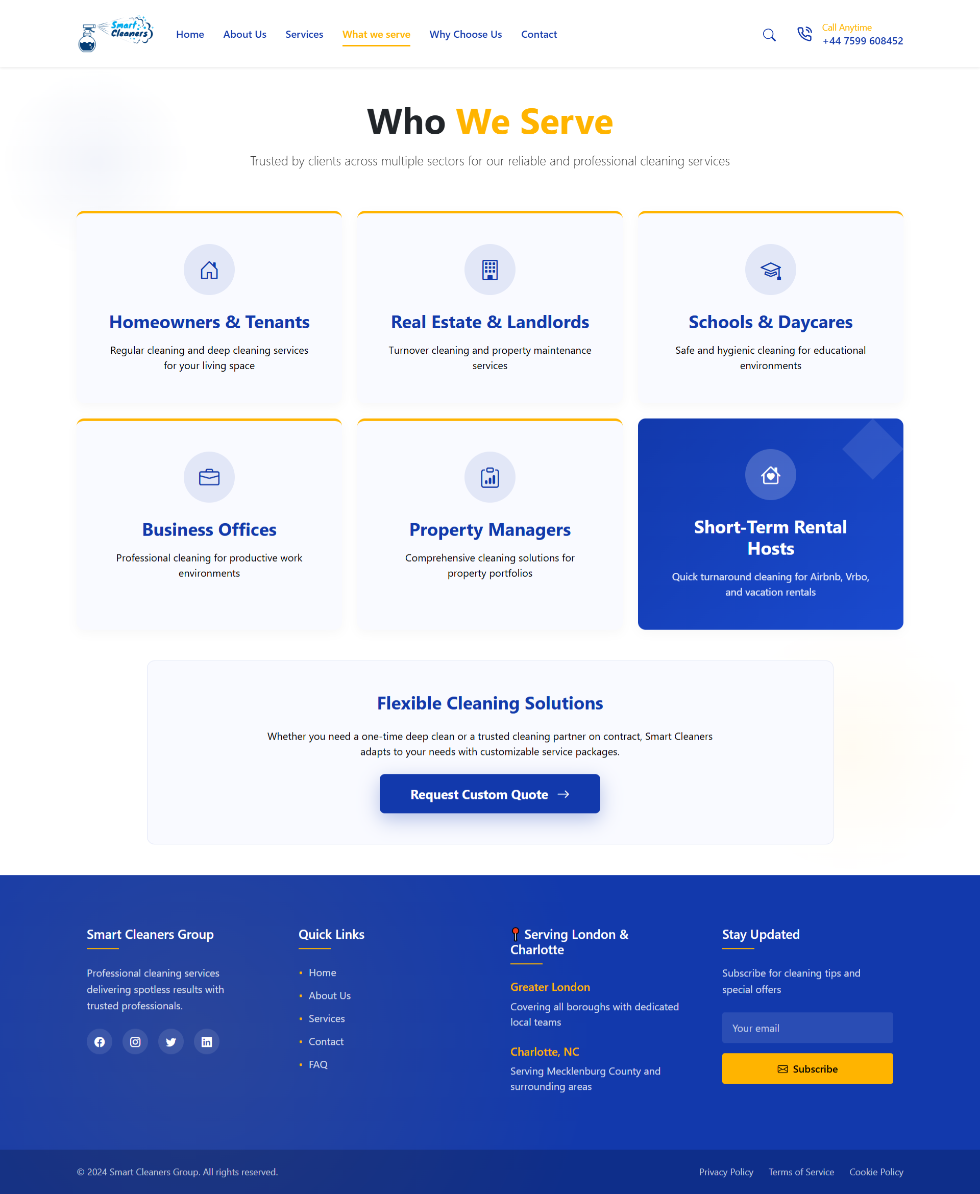 Smart Cleaners What We Serve